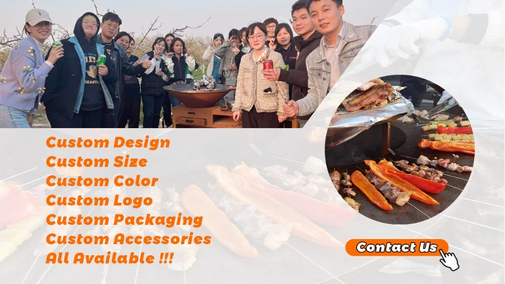 Corten Steel BBQ Charcoal Wood Burning Barbecue Stove