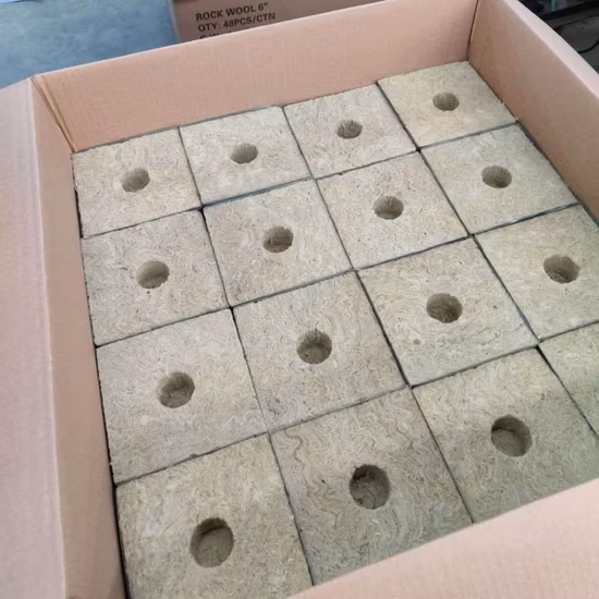 Nursery Grow Media Hydroponics Agriculture Wholesale Rockwool Cubes Planting Holes