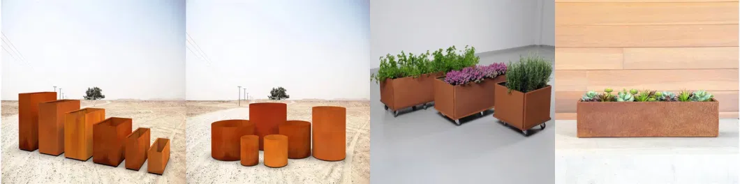 Customized Corten Steel Planter Pot in Different Size and Shape