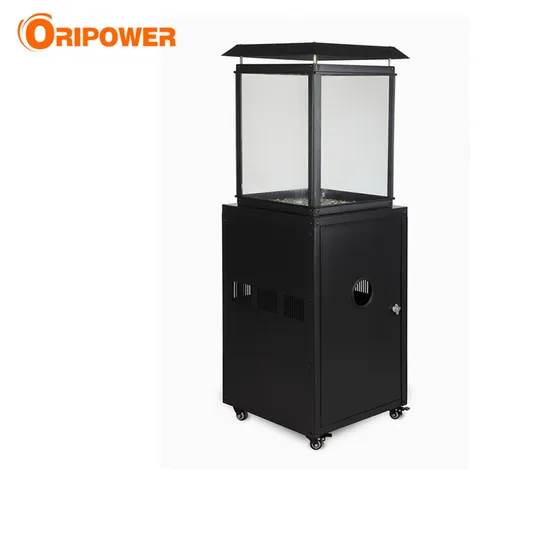 Golden Flame 8kw Patio Heater with Wheels Glass Fire Pit 