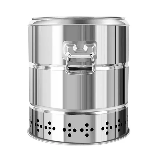 Camping Wood Stove Smoker Barrel Heating Stove Outdoor Charcoal Barbecue Stove 