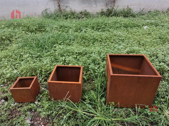 Big Garden Flower Pots Corten Steel Planter 