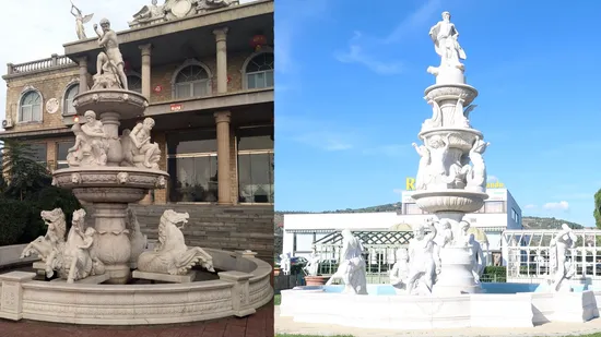 Garden Natural Stone Fountain Outdoor Black Stone Water Marble Fountain for Sale 