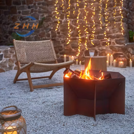 Corten Wood Burner BBQ Outdoor Garden with Stand Fire BBQ Grill
