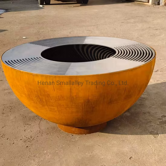 Outdoor Grill Ring 100cm Corten Steel Fire Bowl Barbecue