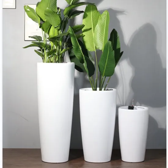 Wholesale Large Tall Black Plastic Flower Pots Planters Plant Indoor Home Garden Decoration Modern Floor Big Size Outdoor 