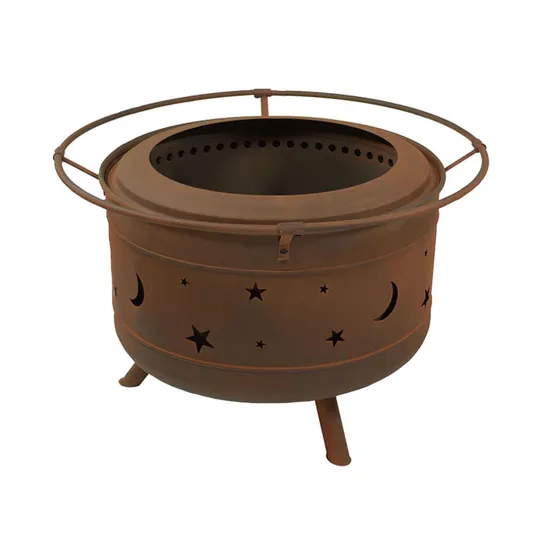 Corten Steel BBQ Grill Black Wood Fire Pit Grill 
