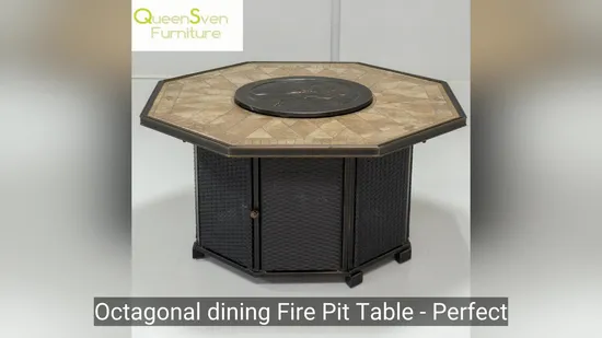 Octagonal Dining Fire Pit Table 