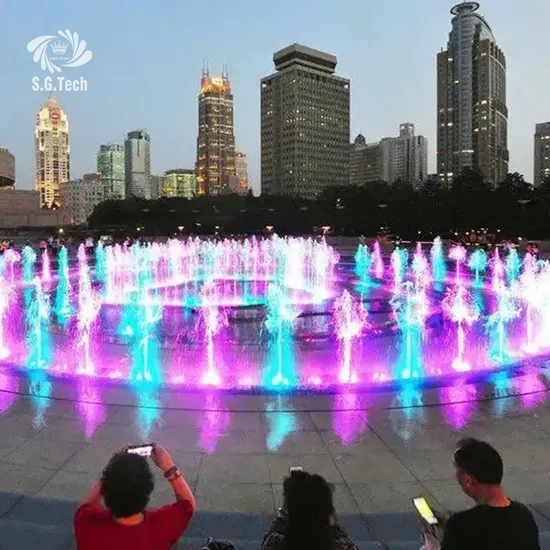Magic Decorative Lighted Music Dancing Water Fountain Water Crown Dry Music Fountain 