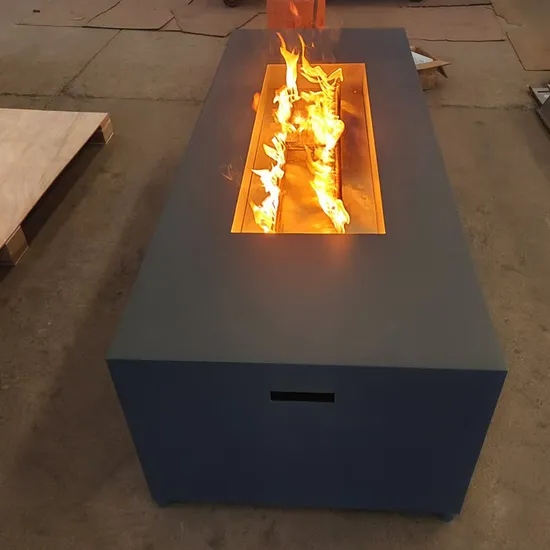 Powder Coated Steel Propane Fire Table Outdoor Gas Fire Pits Rectangular 