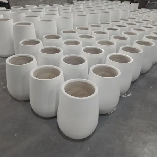 Light Environmental Protection Outdoor Large Round Glass Fiber Clay Cement Flowerpot 