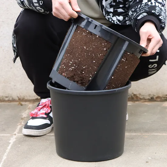 Huazhiai Durable Dual Layer Grow Box Black Medium Pot 