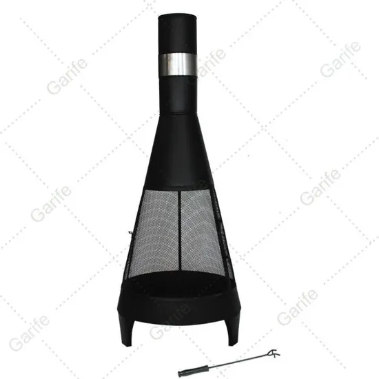 High Quality Wood Burning Fireplace Patio Fire Pit Steel Spark Screen Chimenea with Poker Patio Fire Pit 