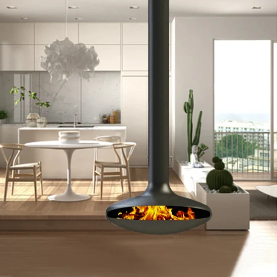 European Wood Burning and Bio Ethanol Suspended Fireplace Ceiling Mounted Stove