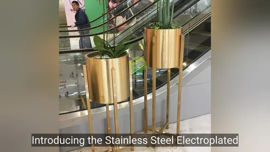 Stainless Steel Electroplated Landscape Decorative Flowerpots for Shopping Malls 