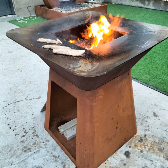 Large Corten Steel Fire Bowl Grill Outdoor Fire Pit Barbecue