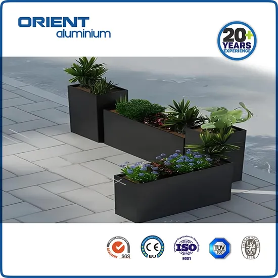 Large Metal Outdoor Garden Steel Planter Pots Flower Aluminium Planter Factory 